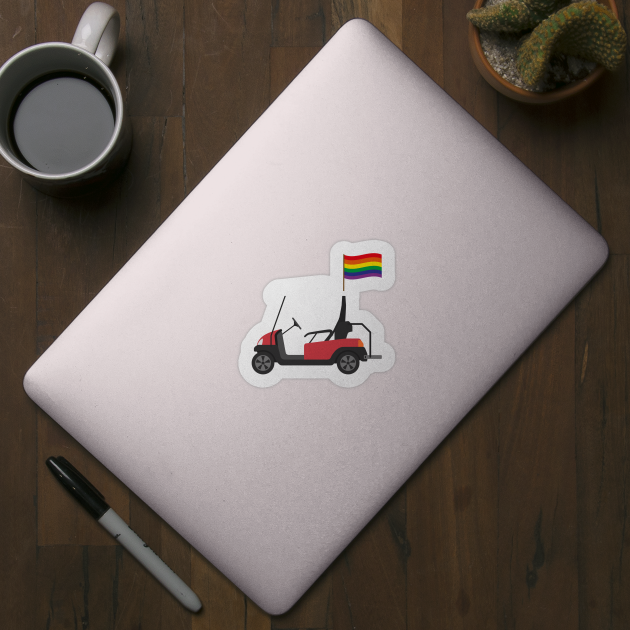 Lgbt Flag Patriotic Golf Wear USA Strong Golf Cart by kateeleone97023